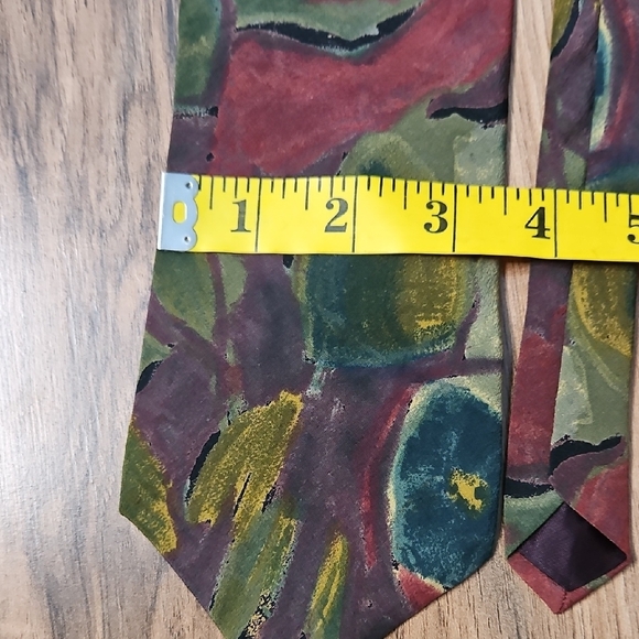 Gianfranco Ferre Burgundy Olive Purple Silk Tie - Picture 6 of 7
